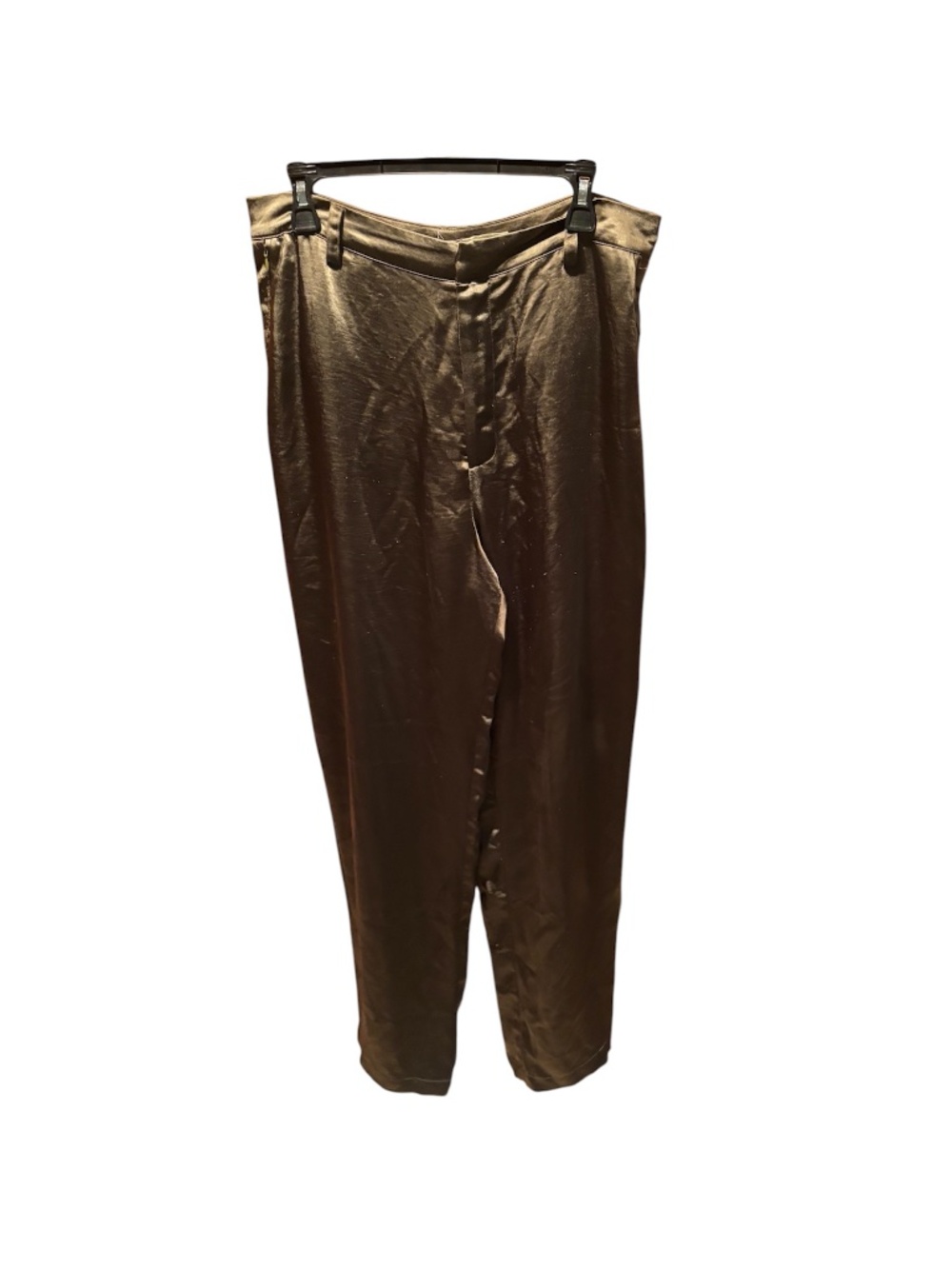 Good American Satin Straight Leg Trousers in Juniper Green Size 12/31